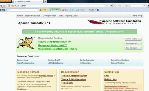 Verification of Tomcat status