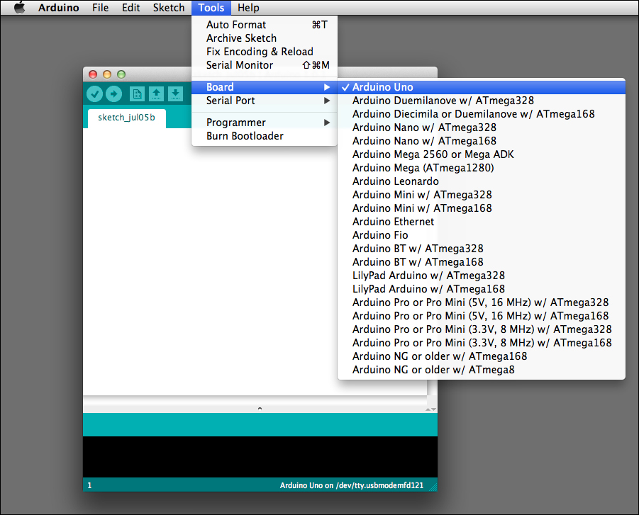 Setting up the environment according the board we are using
