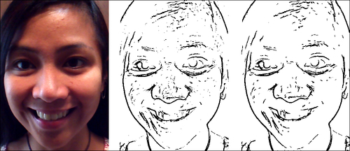 Reducing the random pepper noise from the sketch image
