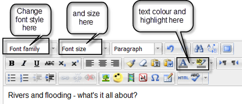 Using the text editor
