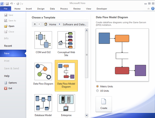 Examining the standard template | Microsoft Visio 2010 Business