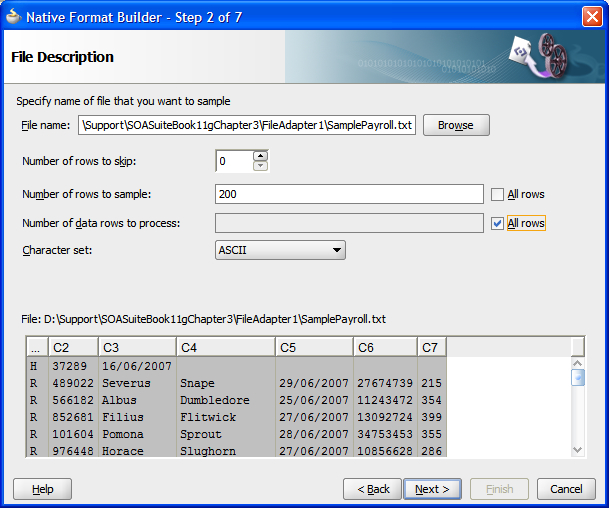 Using a sample file