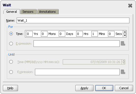 Using the wait activity