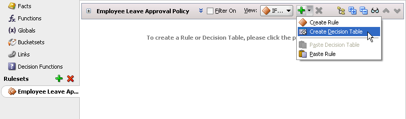 Creating a decision table