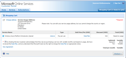 Purchasing a subscription