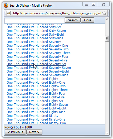 Popup List of Values template | Oracle Application Express 4.0 with Ext JS