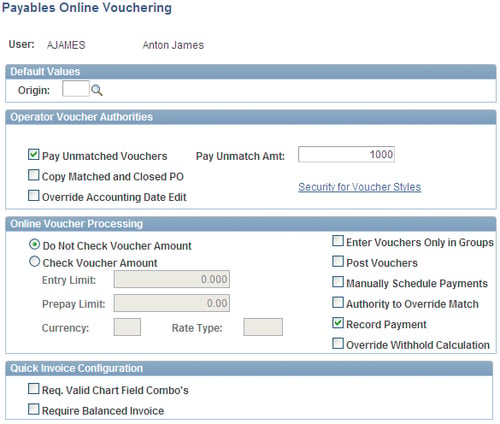 peoplesoft user preferences