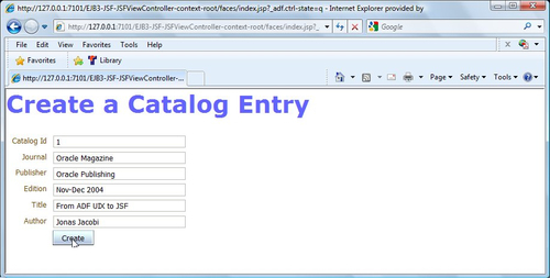 Creating an Entity instance