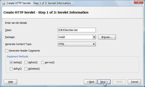 Creating a servlet client