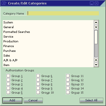 Managing query categories