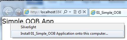 Executing an application in OOB mode