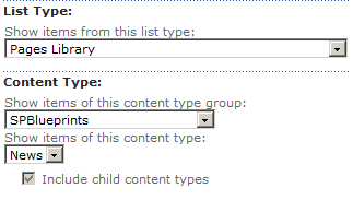 Configuring the Content Query Web Part