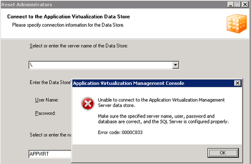 The Reset Administrators option