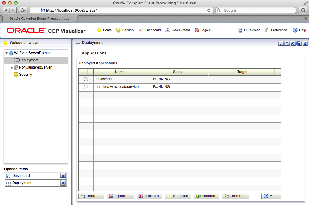 6. Managing and Monitoring Applications | Getting Started with Oracle ...