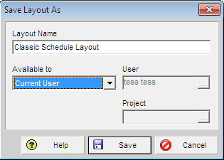 Customizing screens and saving layouts