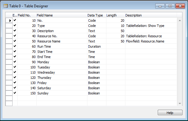 Creating a simple table