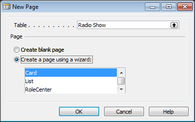 Creating a Card page