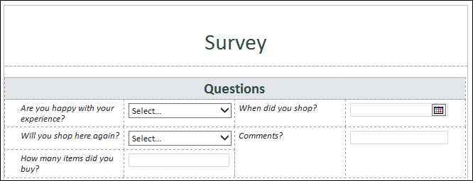 creating a survey infopath