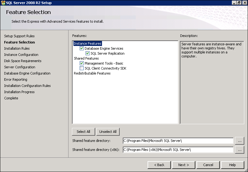 Installing SQL Server 2008 R2 Express