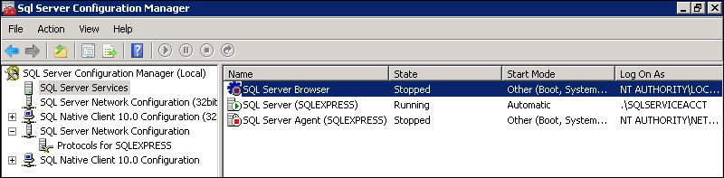 Configuring the SQL Server services