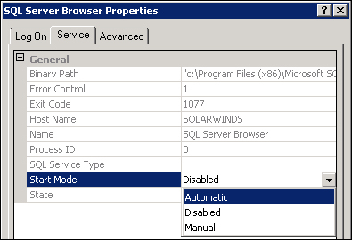 Configuring the SQL Server services