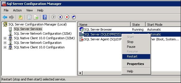 Configuring the SQL Server services