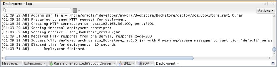 Time for action – deploying the BPEL process