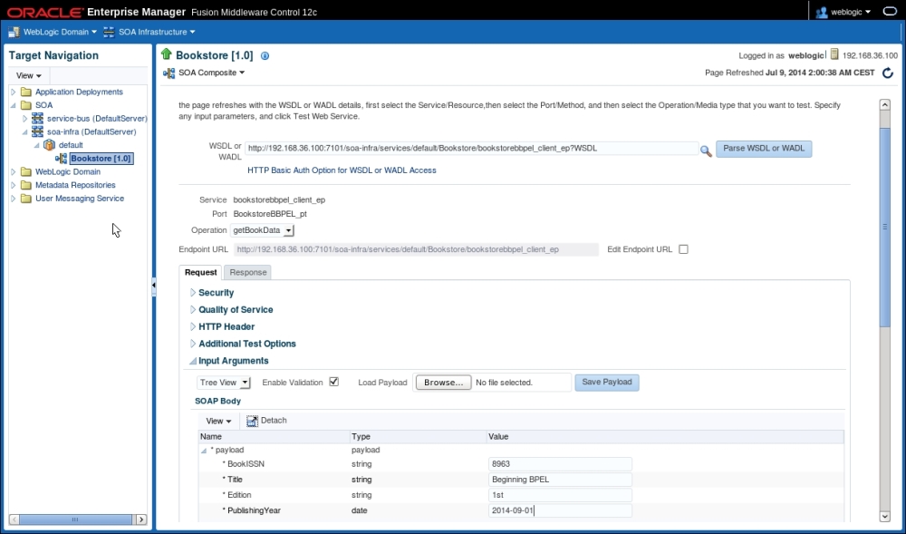 Time for action – testing the BPEL process