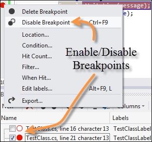 Labeling a breakpoint