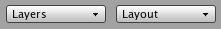 Layers and layout dropdowns