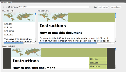 web designing, for multimedia web worldmobile devices, styling web designing, for multimedia web worldtablets, stylingPreviewing with the Multiscreen Preview