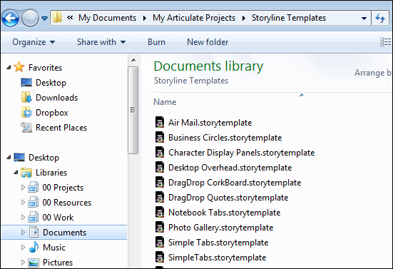 Creating a story based on a template