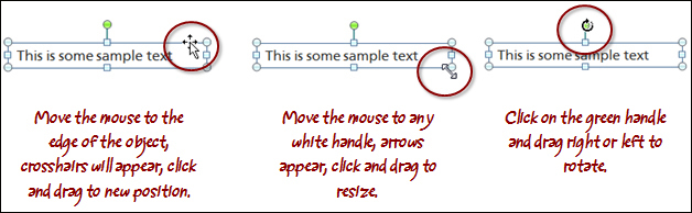Inserting content into a slide