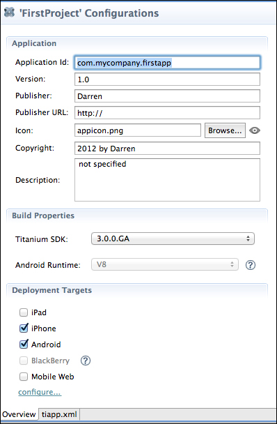 Time for action – creating an app from a template