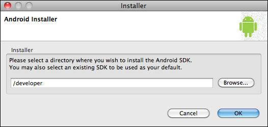 Time for action – configuring the Android SDK