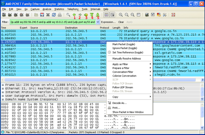 wireshark network monitoring