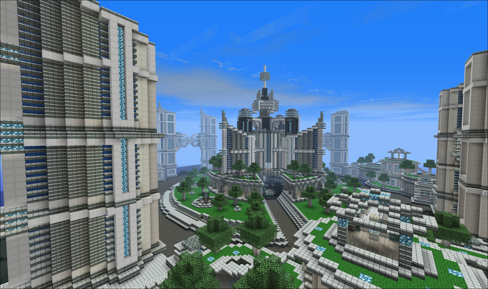 futuristic building minecraft