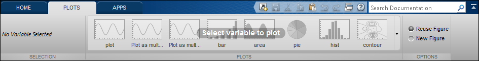 The PLOTS tab