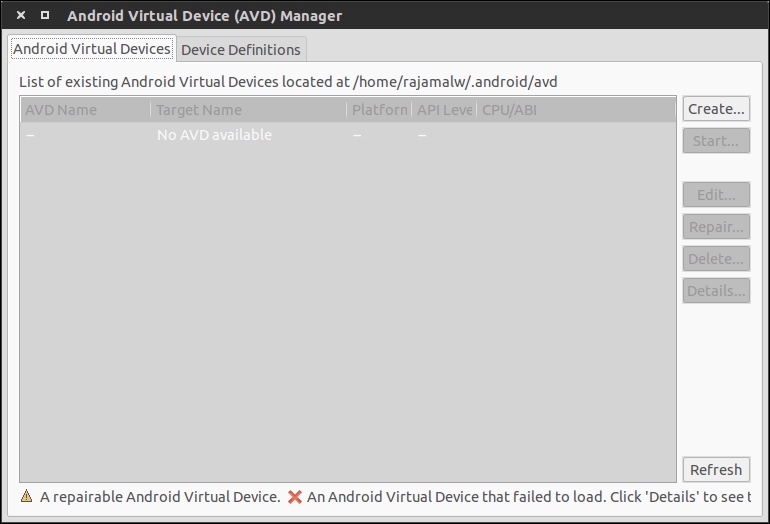 Setting up AVD from Eclipse