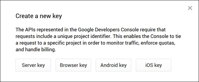 Registering in the Google Developer Console