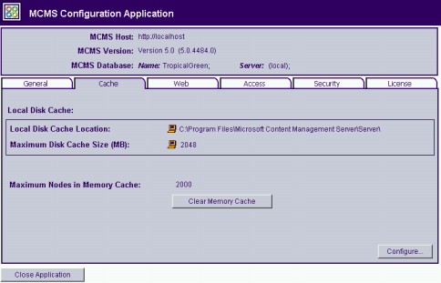 Cache Settings Server Configuration Applicationcache settings