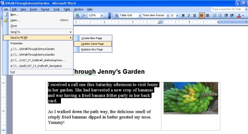 Submitting Selected Text submitting selected text, Microsoft Word Microsoft word authoringsubmitting selected text